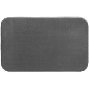 5Five Badkamerkleedje/badmat tapijt - memory foam - donkergrijs - 48 x 80 cm - anti slip mat