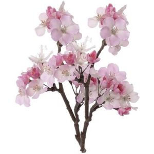 Set van 2x stuks roze appelbloesem kunstbloem/tak met 17 bloemetjes 36 cm - Nepbloemen - Kunstbloemen