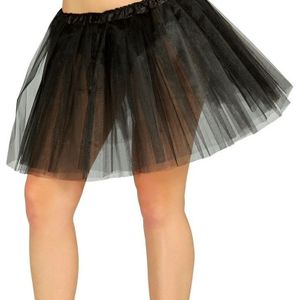 Petticoat/tutu rokje zwart 40 cm voor dames - Tule onderrokjes zwart S-M-L