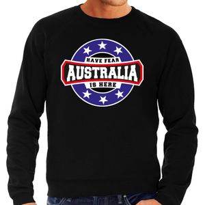 Have fear Australia is here sweater met sterren embleem in de kleuren van de Australische vlag - zwart - heren - Australie supporter / Australisch elftal fan trui / EK / WK / kleding