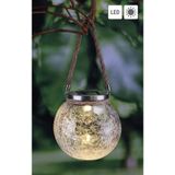 3x Solar lamp glazen potten op zonne-energie 13 cm warm wit - Tuindecoratie/accessoires - Tuinverlichting - Tuinlampjes - Buiten verlichting - Solar/zonne-energie mason jar voor in de tuin