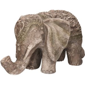 Dierenbeeld olifant 45 cm bruin/antieklook - Woondecoratie - Dierenbeelden