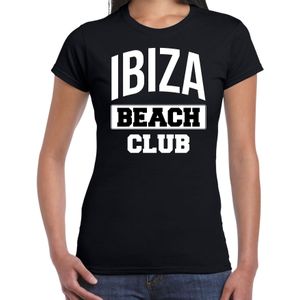 Ibiza beach club zomer t-shirt voor dames - zwart - beach party / vakantie outfit / kleding / strand feest shirt