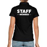 Staff member poloshirt zwart voor dames - event crew / personeel polo shirt