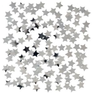 Zilveren sterren confetti zakje 15 gram