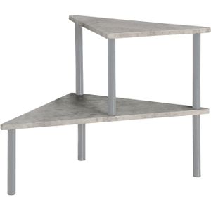 Kesper Keuken aanrecht hoek etagiere - 2 niveaus - hout/metaal - rekje/organizer - 53 x 38 x 38 cm - grijs