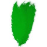 2x Pieten veren/struisvogelveren groen 50 cm - Sinterklaas feestartikelen - Sierveren/decoratie pietenveren - Spadonis veren