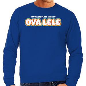 Bellatio Decorations Verkleed sweater voor heren - Oya lele - blauw - carnaval - foute party