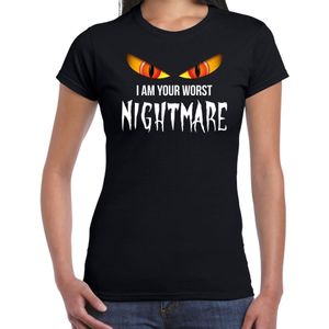 I am your worst nightmare halloween verkleed t-shirt zwart voor dames - horror shirt / kleding / kostuum