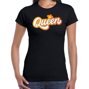 Queen Koningsdag t-shirt - zwart - dames -  koningin t-shirt / kleding / outfit
