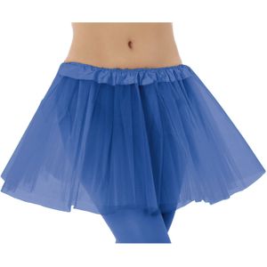 Dames verkleed rokje/tutu  - tule stof met elastiek - blauw - one size model - van 4 tot 12 jaar