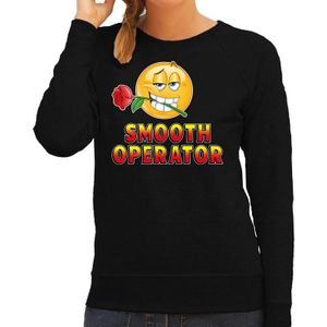 Funny emoticon sweater Smooth operator zwart voor dames - Fun / cadeau trui
