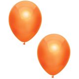 40x Oranje metallic ballonnen 30 cm - Feestversiering/decoratie ballonnen oranje