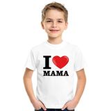 Wit I love Mama t-shirt kinderen