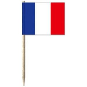 Franse vlaggetjes cocktailprikkers 150 stuks - feestartikelen/versiering