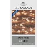 Kerstverlichting cascadelichtjes met timer 40 lampjes sterretjes warm wit - Voor binnen gebruik