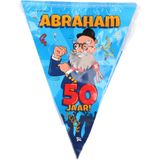 3x 50 Abraham party vlaggenlijn 10 meter - 50 jaar verjaardag feestartikelen