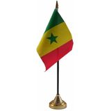 Senegal tafelvlaggetje 10 x 15 cm met standaard