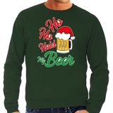 Grote maten Ho ho hold my beer foute Kerstsweater / Kerst trui groen voor heren - Kerstkleding / Christmas outfit