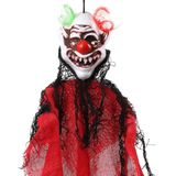Halloween/horror thema hang decoratie horror clown - enge/griezelige pop - 60 cm