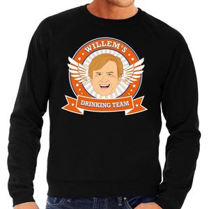 Zwarte Koningsdag Willem drinking team sweater heren -  Koningsdag kleding