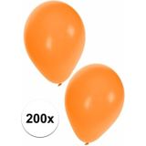 Oranje ballonnen 200 stuks