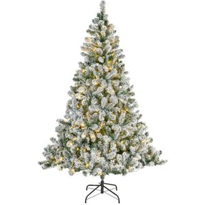 Kunst kerstboom Imperial pine met sneeuw en verlichting 210 cm - Kunstbomen