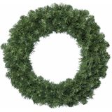 Decoris Kerstkrans - groen - D60 cm - 200 takken - incl. verlichting warm wit