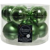 20x stuks kerstballen groen van glas 6 cm - mat/glans - Kerstboomversiering