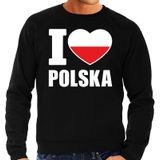 I love Polska supporter sweater / trui voor heren - zwart - Polen landen truien - Poolse fan kleding heren