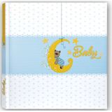 2x Fotoboek/fotoalbum Mia baby jongetje met 20 paginas blauw - 24 x 24 x 2,5 cm - Babyfotos - Babyalbum