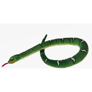 Cornelissen Knuffeldier Python slang - zachte pluche stof - premium knuffels - groen - 100 cm