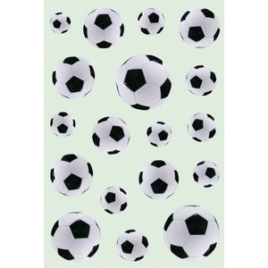 54x Zwart/witte voetbal stickers - kinderstickers - stickervellen - knutselspullen