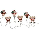 Christmas Decoration raamstickers kerstmannen - 2x - lichtsnoeren- batterij