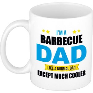 Barbecue dad cadeau beker / mok - wit - papa / BBQ / Vaderdag / cadeau voor hem