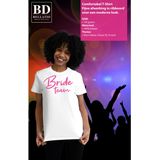 Bellatio Decorations Vrijgezellenfeest T-shirt dames - Bride Team - wit - glitter roze - bruiloft