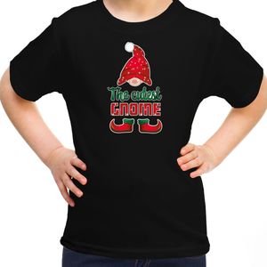 Bellatio Decorations kerst t-shirt voor meisjes - Schattigste Gnoom - zwart - Kerst kabouter