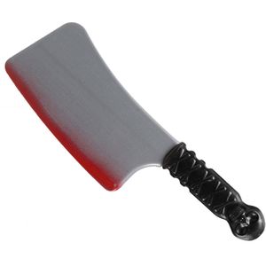 Groot killer cleaver mes - plastic - 38 cm - Halloween verkleed wapens - met vers bloed