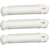 AMIG paracord touw - 3x - 20 meter - D5mm - 110kg - PE/PVC - wit