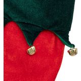 Feeric Christmas decoratie kerstsok - 2x st - elf laars - H45 cm - rood - vilt
