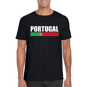 Zwart Portugal supporter t-shirt voor heren - Portugese vlag shirts