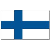 Landen vlag Finland - 90 x 150 cm - met compacte draagbare telescoop vlaggenstok - zwaaivlaggen
