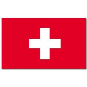 2x stuks vlag Zwitserland 90 x 150 cm feestartikelen - Zwitserland landen thema supporter/fan decoratie artikelen