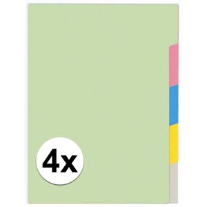 4x Ringmap tabbladen A4 5 tabs - tabbladen