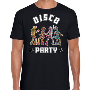 Bellatio Decorations disco verkleed t-shirt heren - jaren 80 feest outfit - disco party - zwart