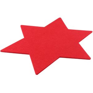 Placemat ster vorm - 25 cm - rood - 1x stuks - kunststof