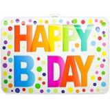 Happy B-day deurbord met stippen 38 x 52 cm