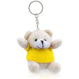 10x Pluche teddybeer knuffels sleutelhangers geel 8 cm - Beren dieren sleutelhangers - Speelgoed voor kinderen