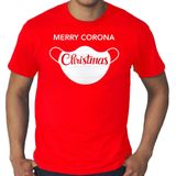 Grote maten Merry corona Christmas fout Kerstshirt / Kerst t-shirt rood voor heren - Kerstkleding / Christmas outfit