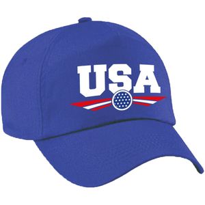 Amerika / USA landen pet blauw kinderen - Amerika / USA baseball cap - EK / WK / Olympische spelen outfit